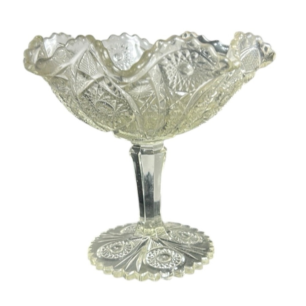 Vintage Imperial Glass Pedestal Compote Bowl